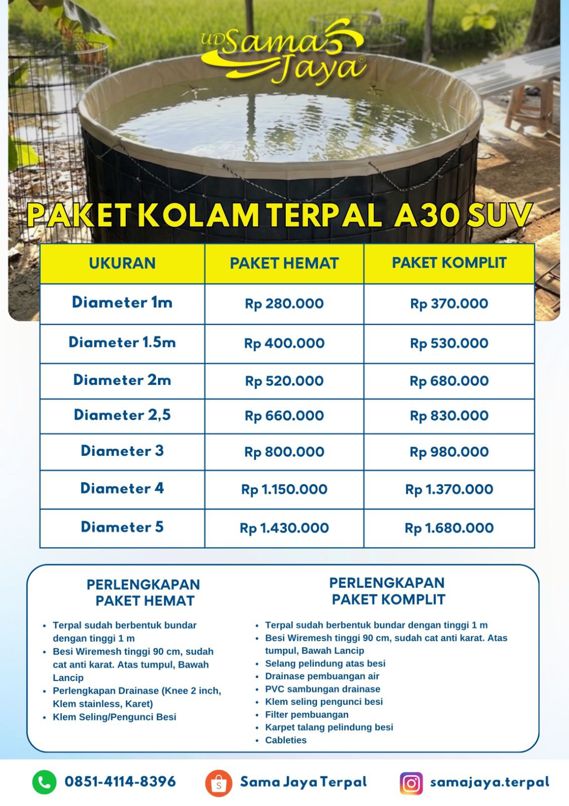 Paket Kolam Terpal A30 SUV
