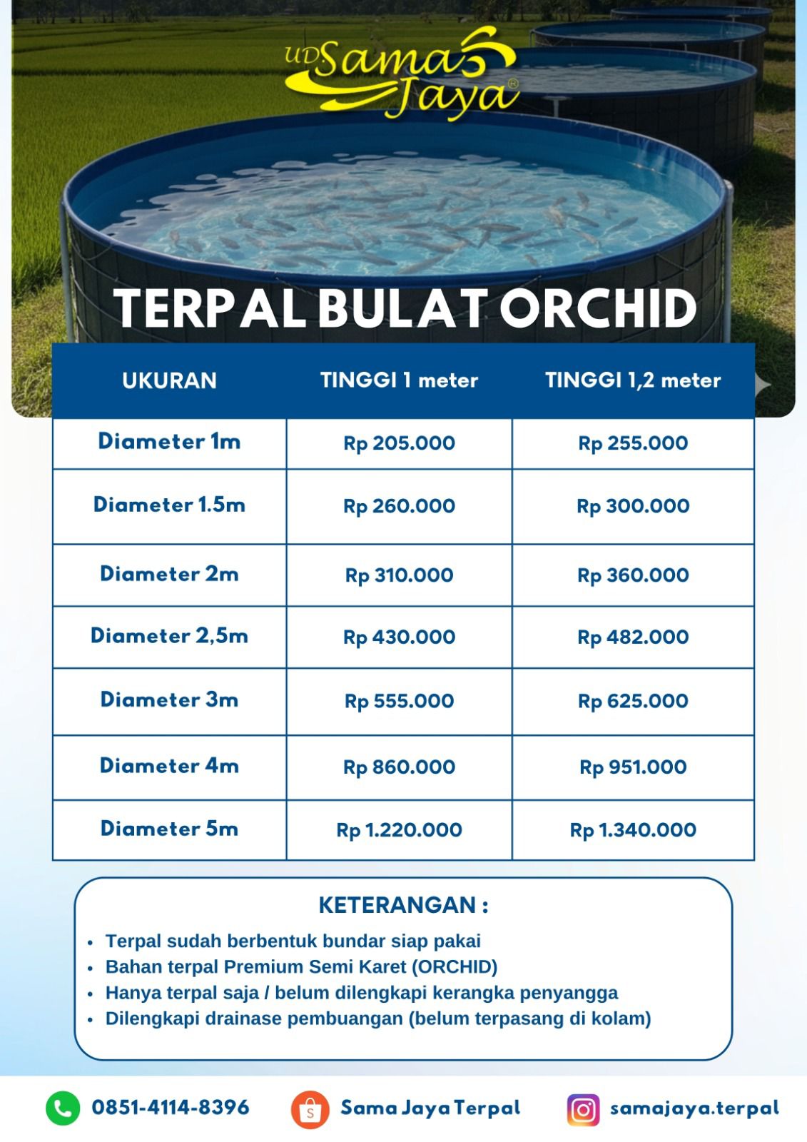 Kolam Terpal Bulat Orchid